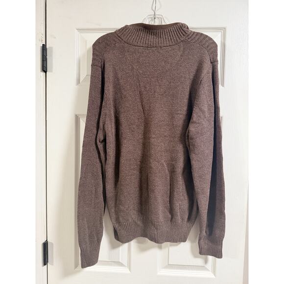 Dockers Men’s 3/4 Zipper Sweater 100% Cotton Knit Long Sleeves Brown Size L - Picture 3 of 3